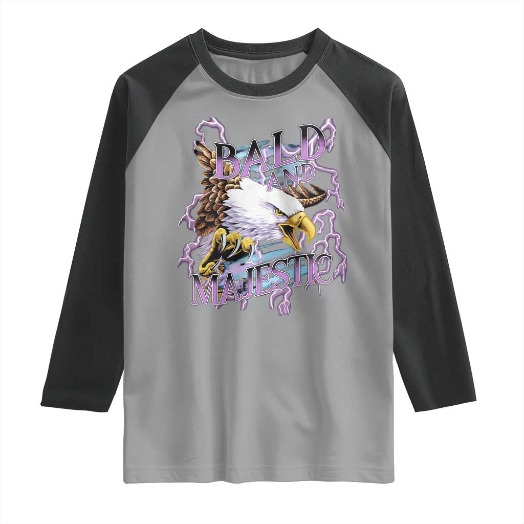 Funny Eagle Bald And Majestic Raglan Shirt Vintage Storm Thunder