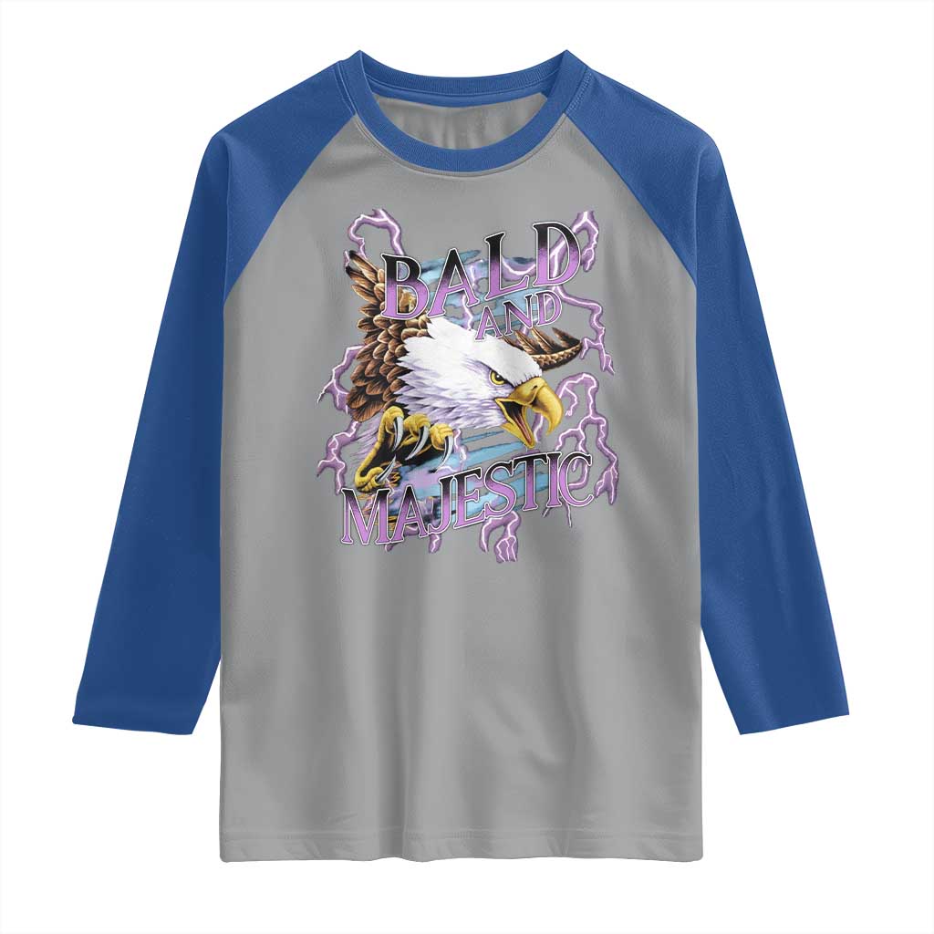 Funny Eagle Bald And Majestic Raglan Shirt Vintage Storm Thunder