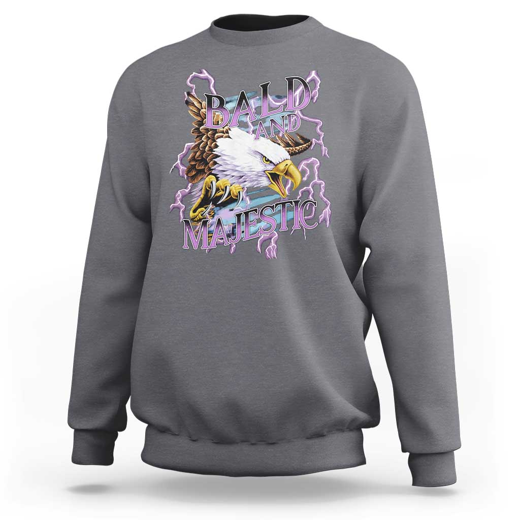Funny Eagle Bald And Majestic Sweatshirt Vintage Storm Thunder - Wonder Print Shop
