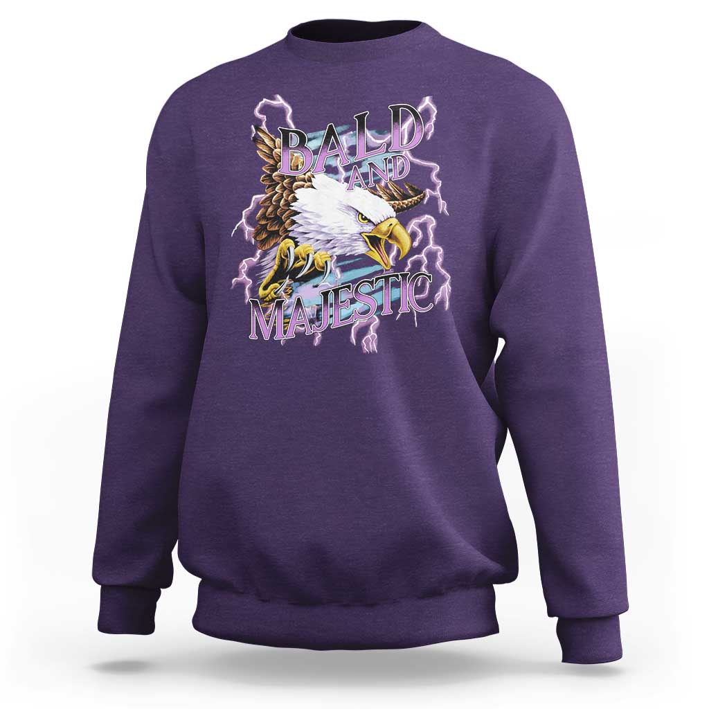Funny Eagle Bald And Majestic Sweatshirt Vintage Storm Thunder - Wonder Print Shop