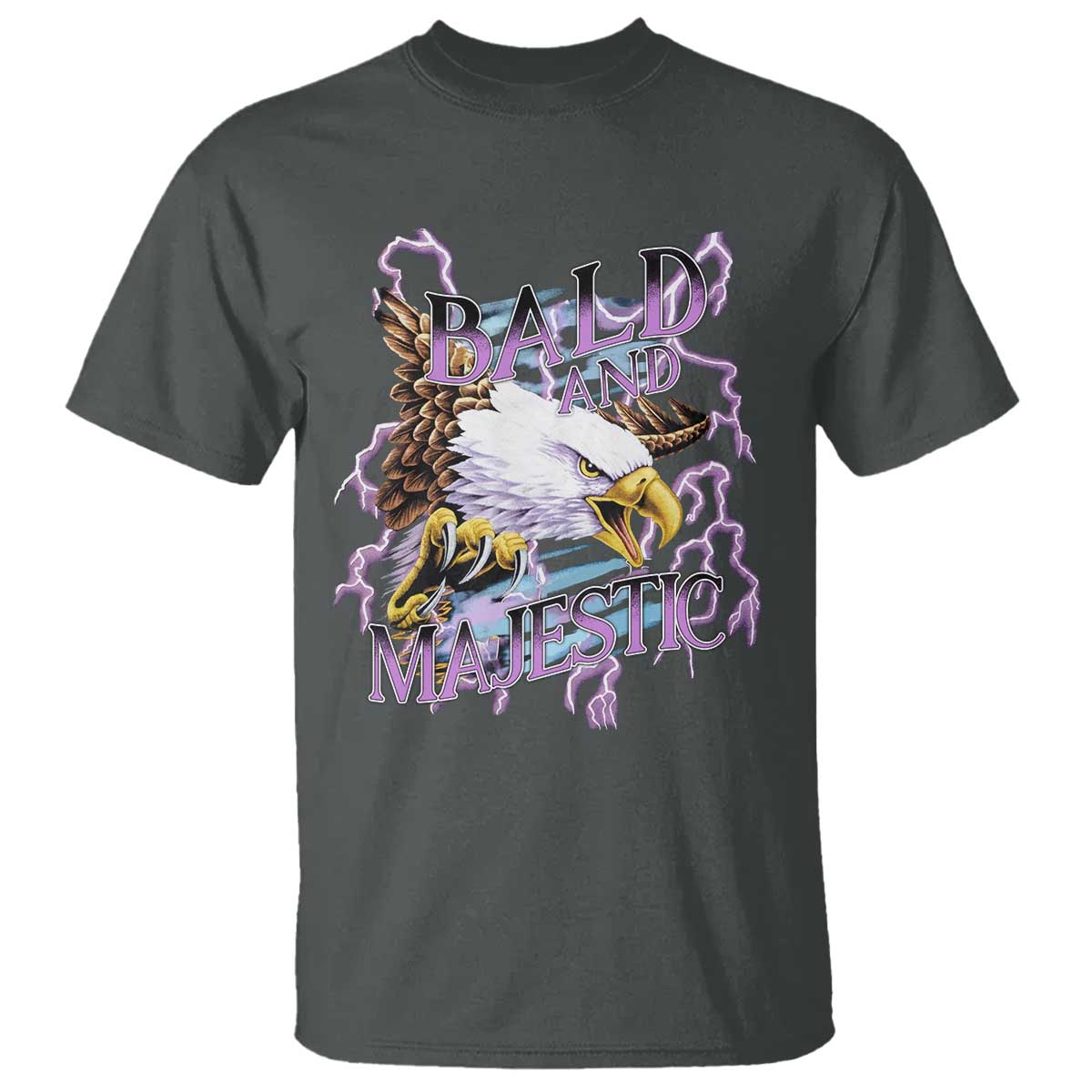 Funny Eagle Bald And Majestic T Shirt Vintage Storm Thunder - Wonder Print Shop