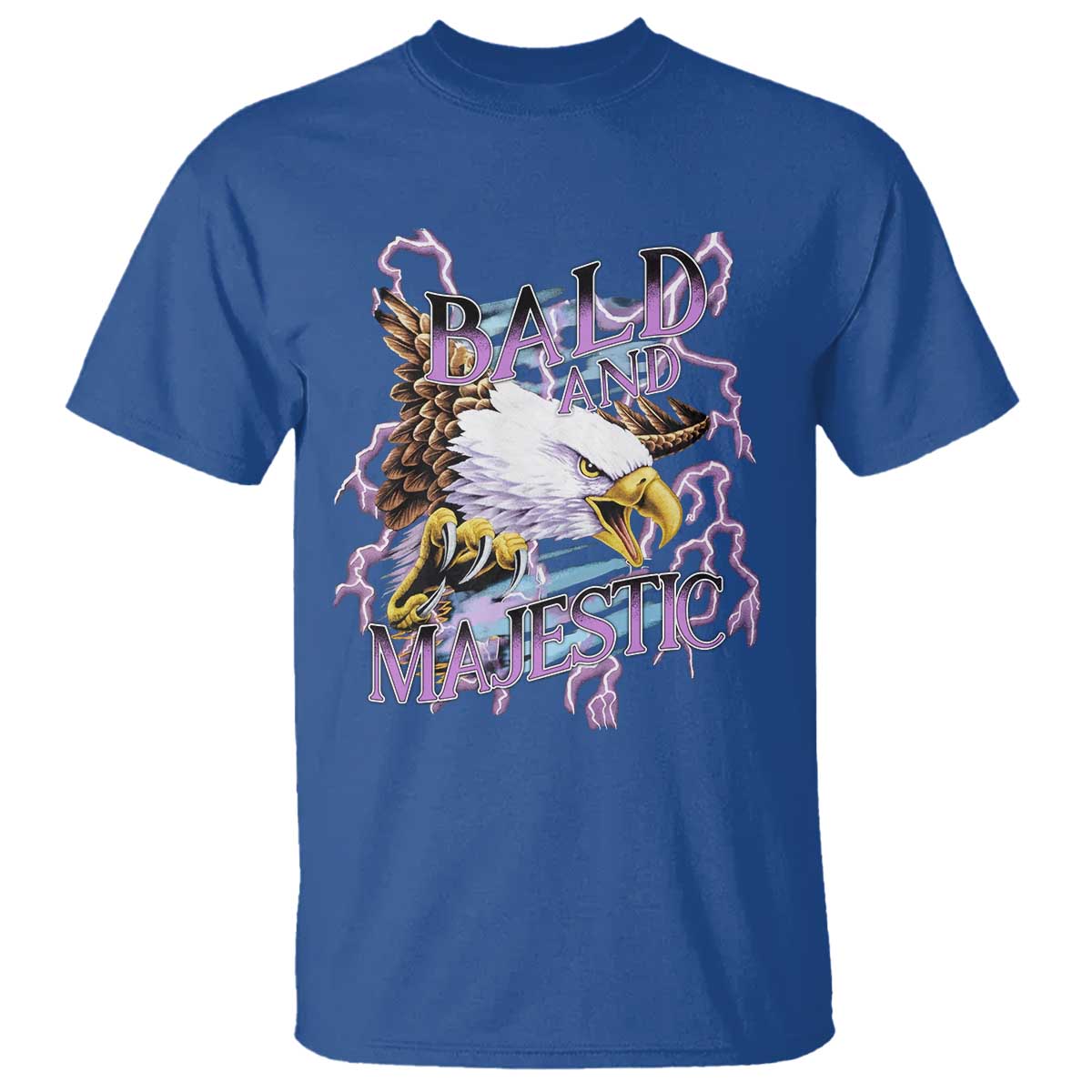 Funny Eagle Bald And Majestic T Shirt Vintage Storm Thunder - Wonder Print Shop