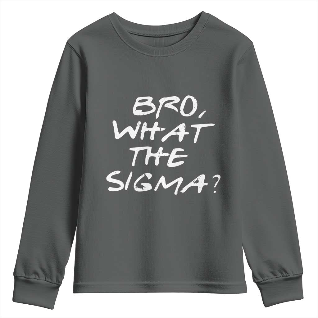 Funny Bro What The Sigma Youth Sweatshirt Meme Saying Quote