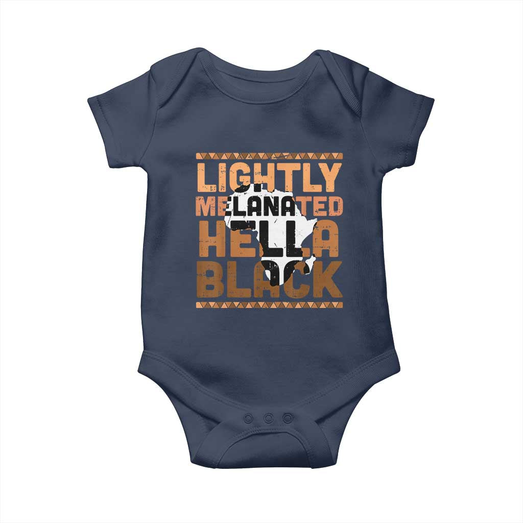 Lightly Melanated Hella Black Baby Onesie Melanin African Pride Map Black History