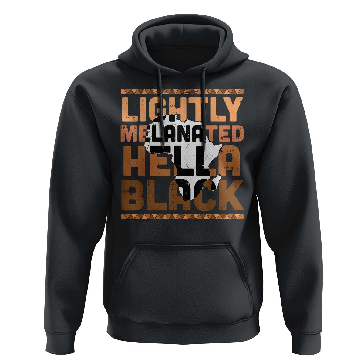 Lightly Melanated Hella Black Hoodie Melanin African Pride Map Black History