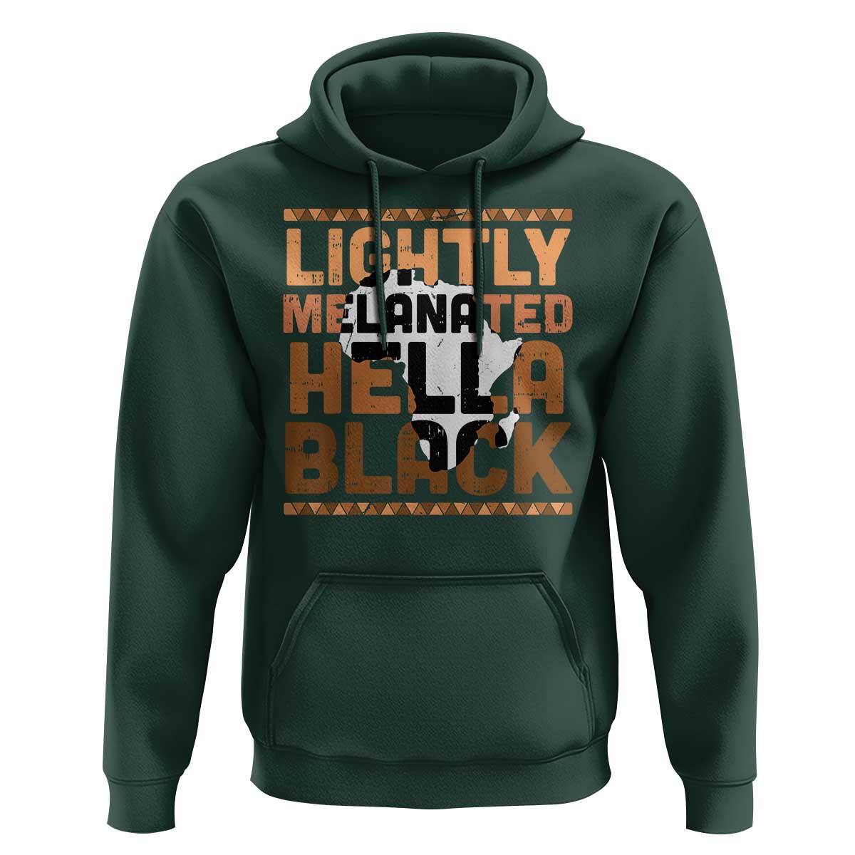 Lightly Melanated Hella Black Hoodie Melanin African Pride Map Black History
