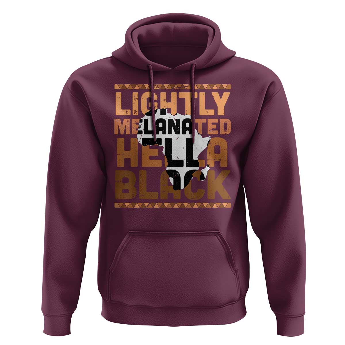 Lightly Melanated Hella Black Hoodie Melanin African Pride Map Black History