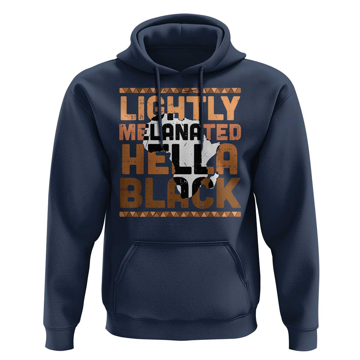 Lightly Melanated Hella Black Hoodie Melanin African Pride Map Black History
