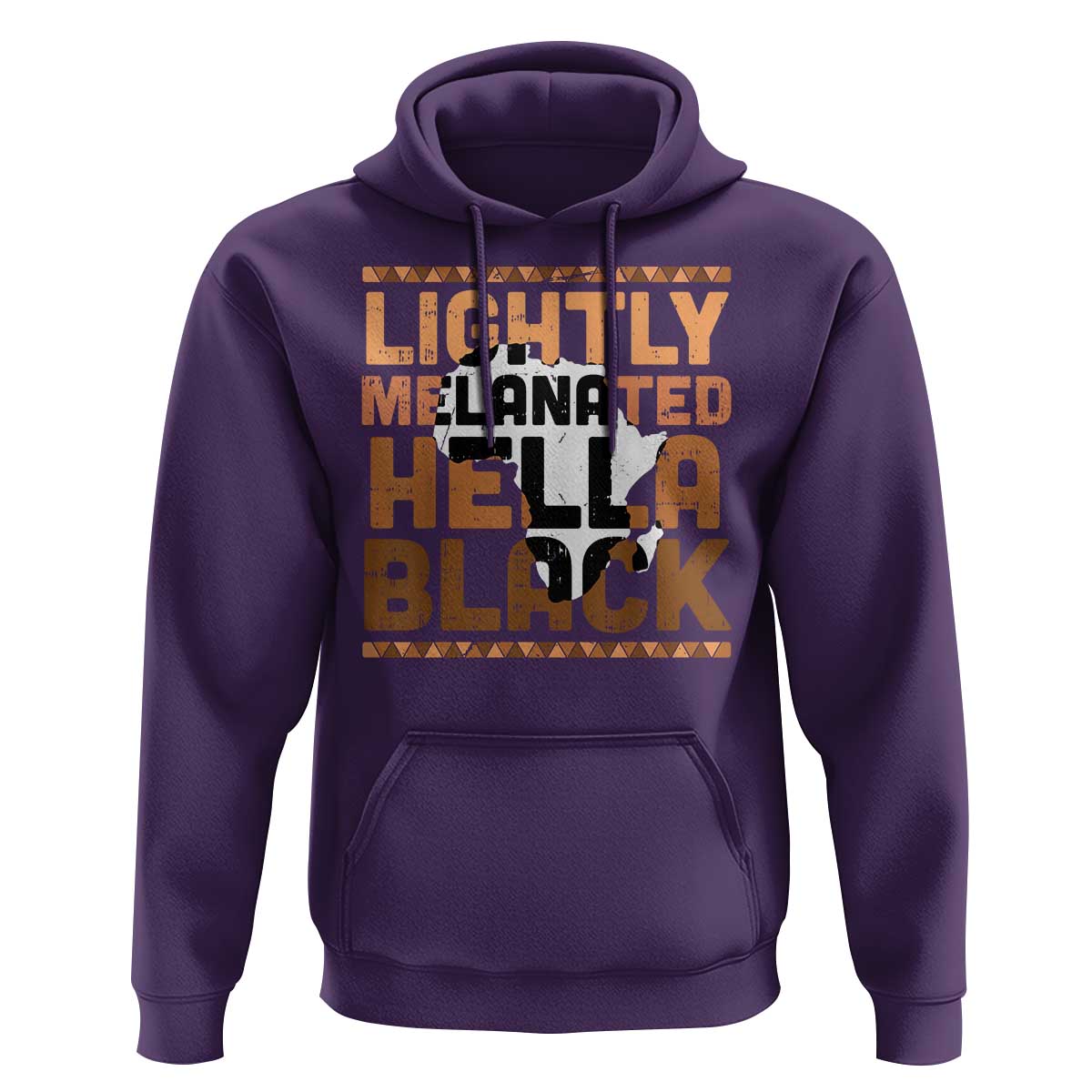 Lightly Melanated Hella Black Hoodie Melanin African Pride Map Black History