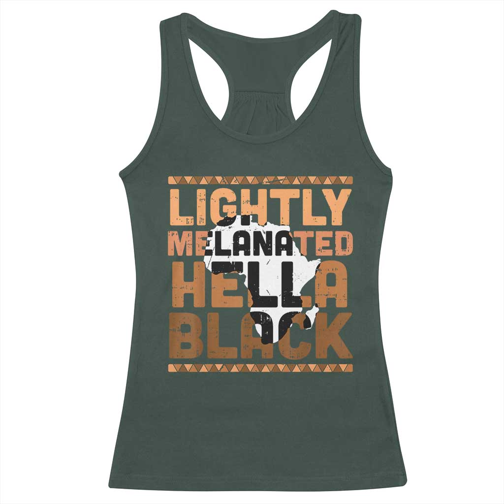 Lightly Melanated Hella Black Racerback Tank Top Melanin African Pride Map Black History