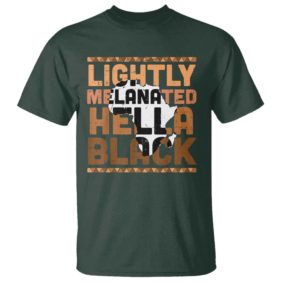 Lightly Melanated Hella Black T Shirt Melanin African Pride Map Black History