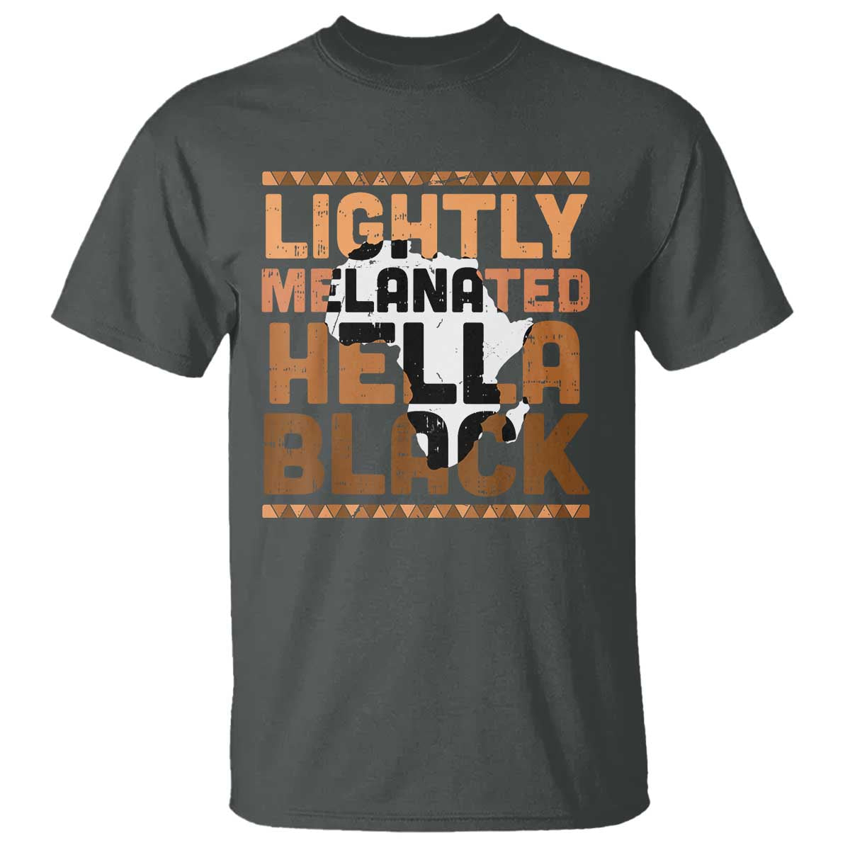 Lightly Melanated Hella Black T Shirt Melanin African Pride Map Black History