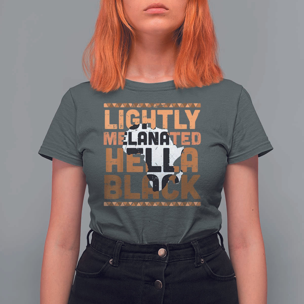 Lightly Melanated Hella Black T Shirt For Women Melanin African Pride Map Black History