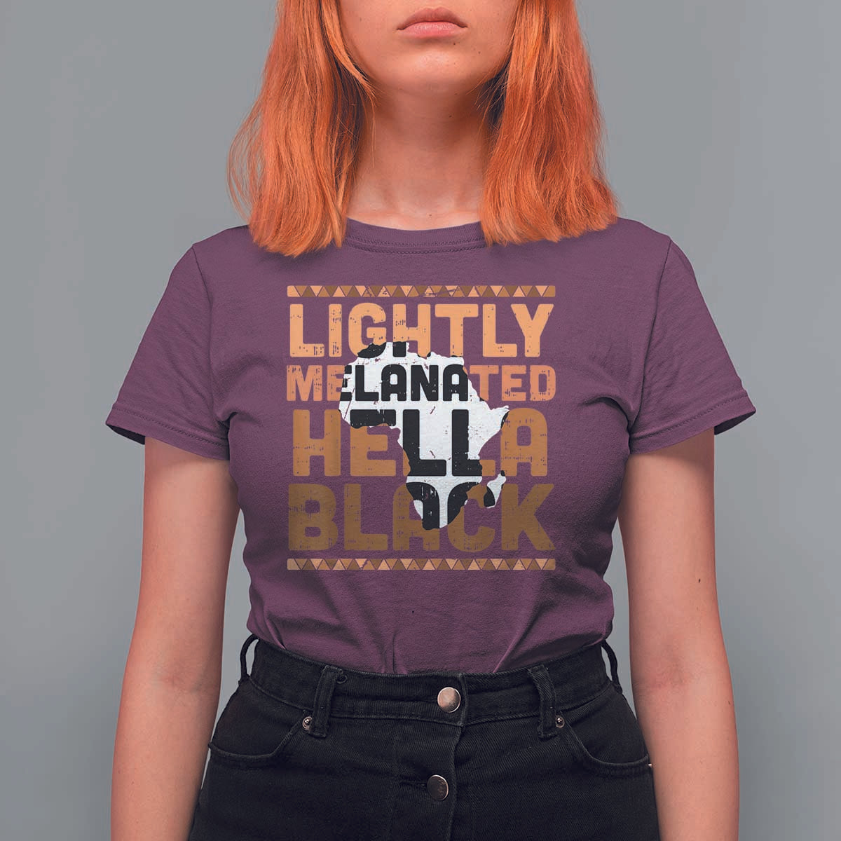 Lightly Melanated Hella Black T Shirt For Women Melanin African Pride Map Black History