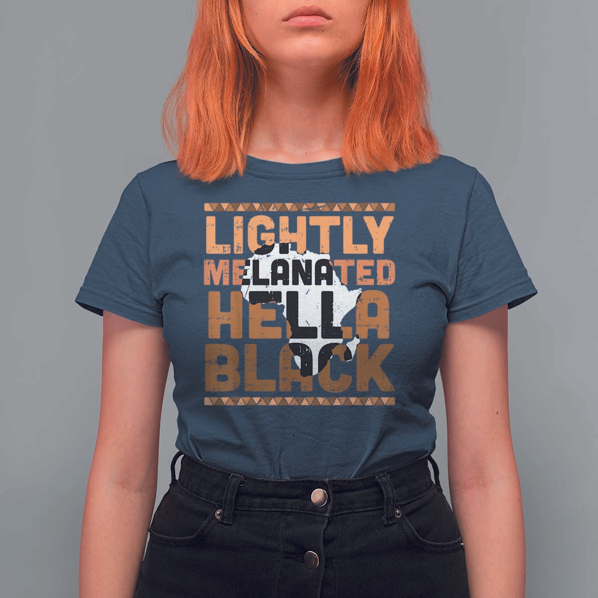 Lightly Melanated Hella Black T Shirt For Women Melanin African Pride Map Black History