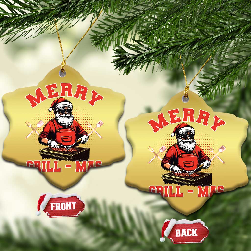 Funny Xmas Grilling Santa Christmas Ornament Merry Grill-Mas BBQ - Wonder Print Shop