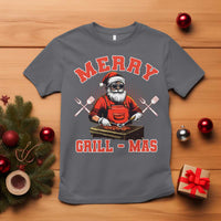 Funny Christmas Grilling Santa T Shirt Merry Grill-Mas BBQ - Wonder Print Shop