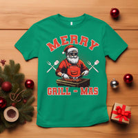 Funny Christmas Grilling Santa T Shirt Merry Grill-Mas BBQ - Wonder Print Shop