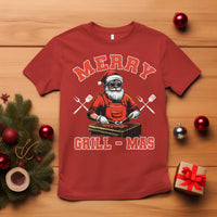 Funny Christmas Grilling Santa T Shirt Merry Grill-Mas BBQ - Wonder Print Shop