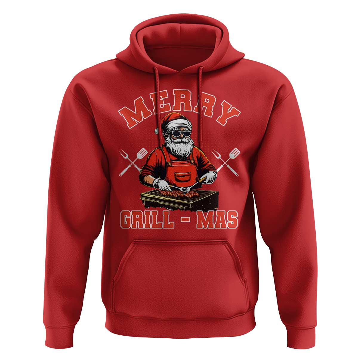 Funny Christmas Grilling Santa Hoodie Merry Grill-Mas BBQ