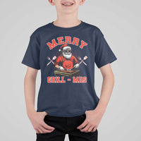 Funny Christmas Grilling Santa T Shirt For Kid Merry Grill-Mas BBQ - Wonder Print Shop