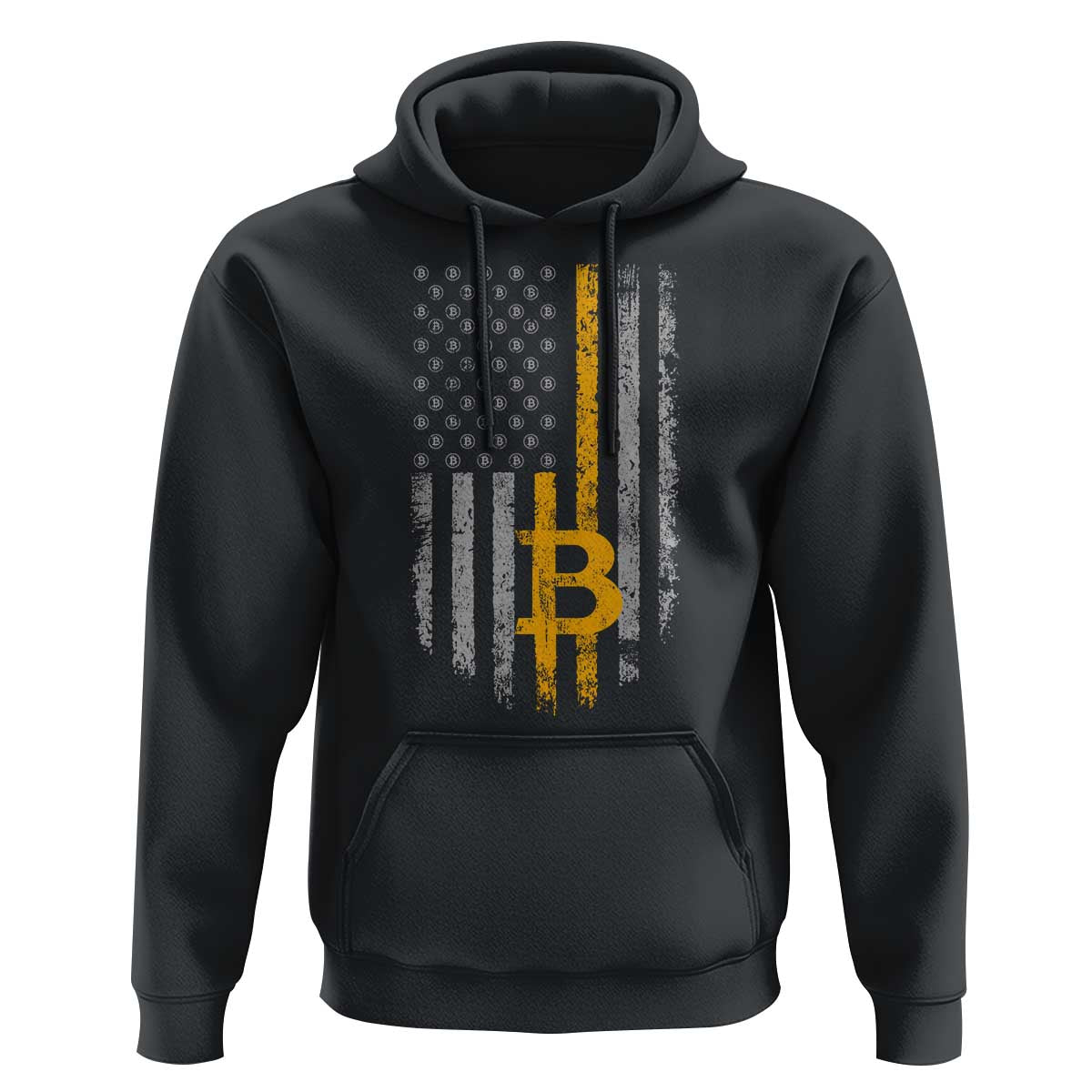 Funny Bitcoin BTC Crypto Cryptocurrency Trader American Flag Hoodie