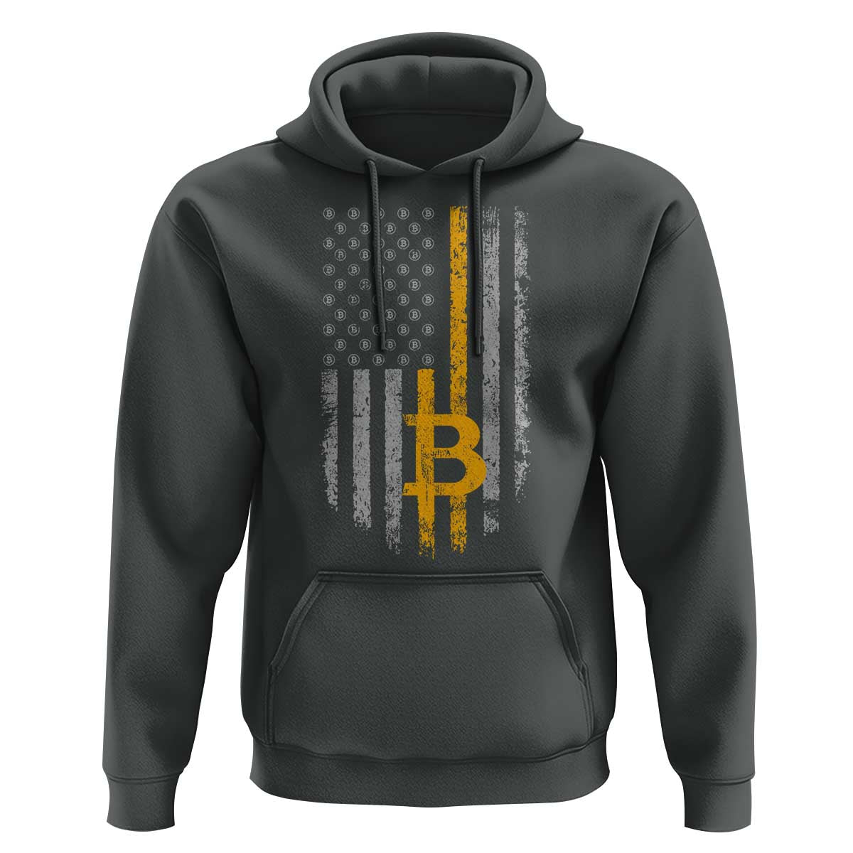 Funny Bitcoin BTC Crypto Cryptocurrency Trader American Flag Hoodie