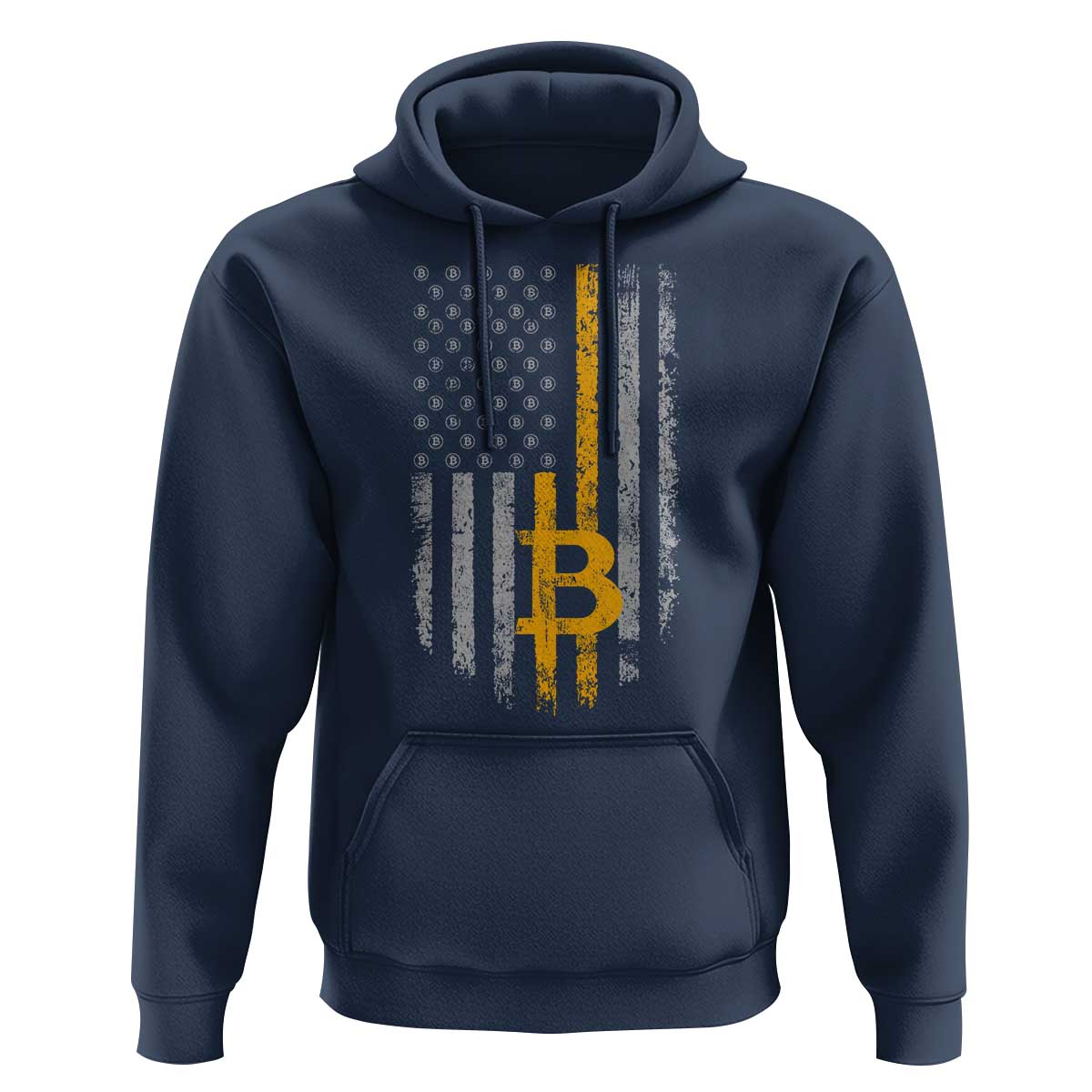 Funny Bitcoin BTC Crypto Cryptocurrency Trader American Flag Hoodie