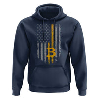 Funny Bitcoin BTC Crypto Cryptocurrency Trader American Flag Hoodie