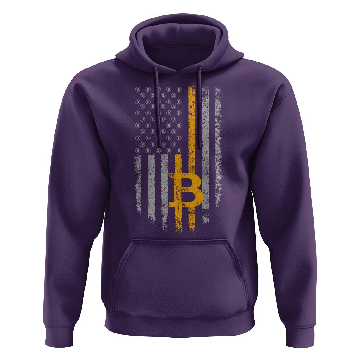 Funny Bitcoin BTC Crypto Cryptocurrency Trader American Flag Hoodie