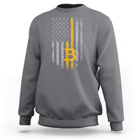 Funny Bitcoin BTC Crypto Cryptocurrency Trader American Flag Sweatshirt - Wonder Print Shop