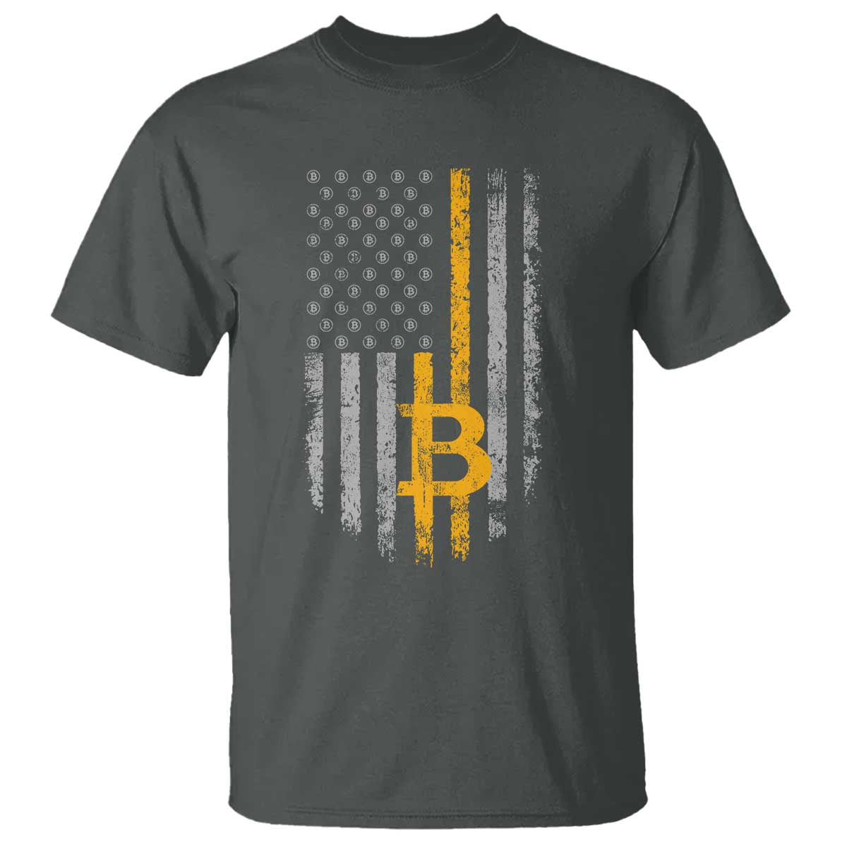 Funny Bitcoin BTC Crypto Cryptocurrency Trader American Flag T Shirt - Wonder Print Shop