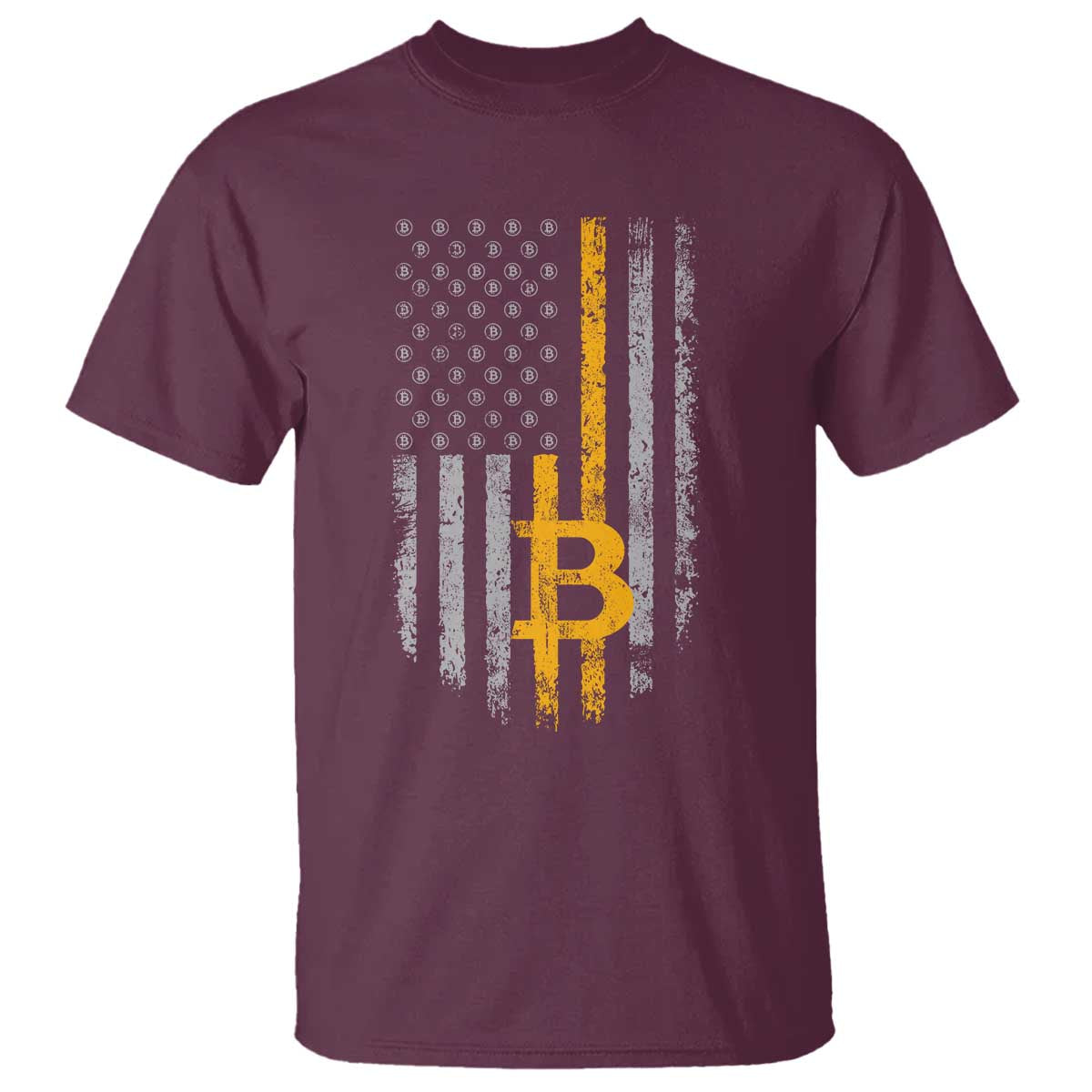 Funny Bitcoin BTC Crypto Cryptocurrency Trader American Flag T Shirt - Wonder Print Shop