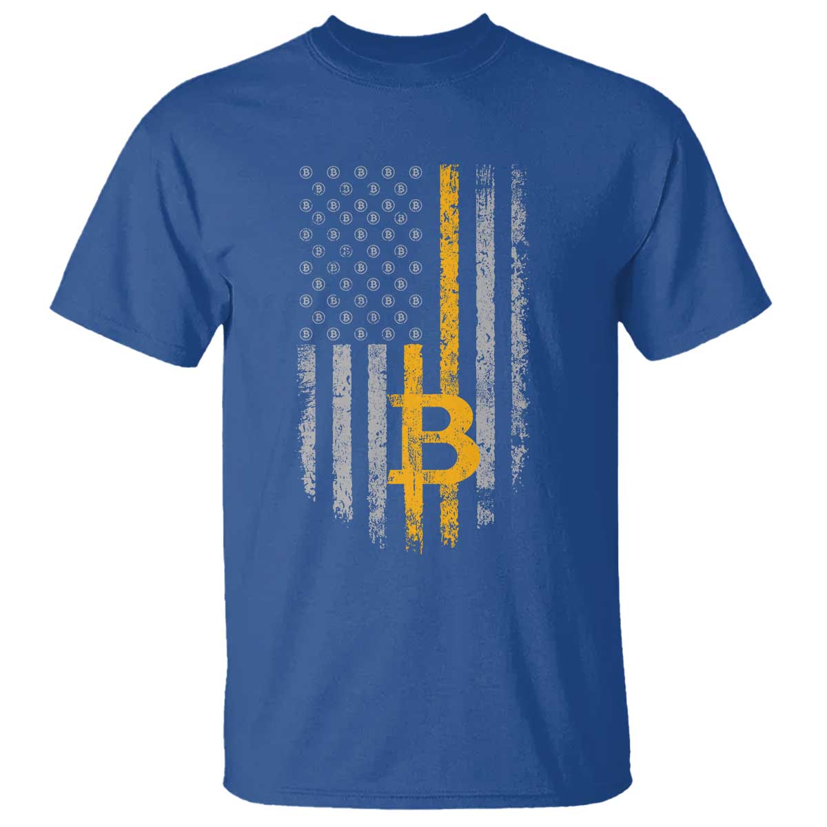 Funny Bitcoin BTC Crypto Cryptocurrency Trader American Flag T Shirt - Wonder Print Shop