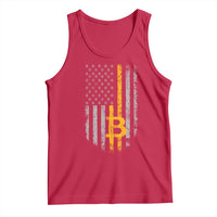 Funny Bitcoin BTC Crypto Cryptocurrency Trader American Flag Tank Top