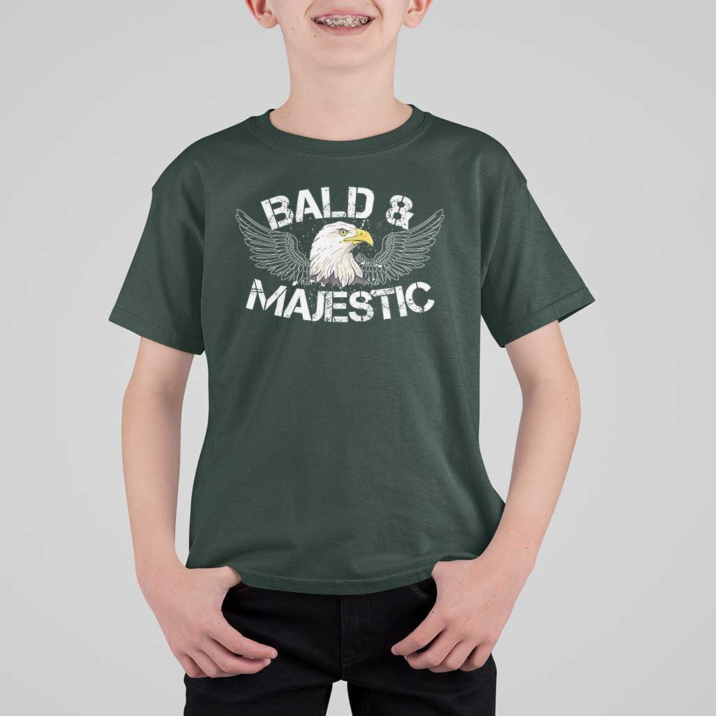 Funny Eagle Bald And Majestic T Shirt For Kid Eagle Grandpa Dad Joke - Wonder Print Shop