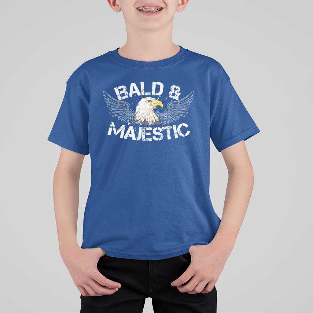 Funny Eagle Bald And Majestic T Shirt For Kid Eagle Grandpa Dad Joke - Wonder Print Shop