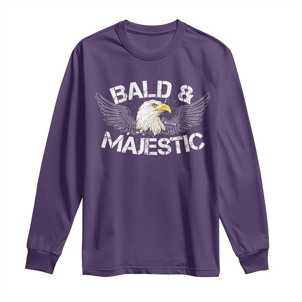 Funny Eagle Bald And Majestic Long Sleeve Shirt Eagle Grandpa Dad Joke