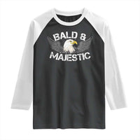 Funny Eagle Bald And Majestic Raglan Shirt Eagle Grandpa Dad Joke