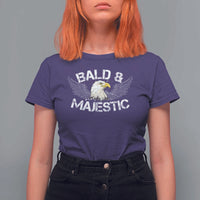 Funny Eagle Bald And Majestic T Shirt For Women Eagle Grandpa Dad Joke - Wonder Print Shop