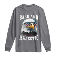 Funny Eagle Bald And Majestic Long Sleeve Shirt American Flag Sunglasses Eagle