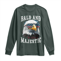 Funny Eagle Bald And Majestic Long Sleeve Shirt American Flag Sunglasses Eagle