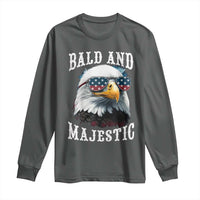 Funny Eagle Bald And Majestic Long Sleeve Shirt American Flag Sunglasses Eagle