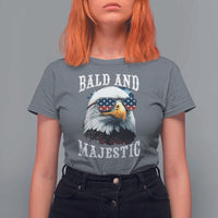 Funny Eagle Bald And Majestic T Shirt For Women American Flag Sunglasses Eagle - Wonder Print Shop