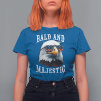 Funny Eagle Bald And Majestic T Shirt For Women American Flag Sunglasses Eagle - Wonder Print Shop