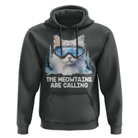 Funny Skiing Snowboarding Cat Hoodie The Meowtains Are Calling Ski Goggles