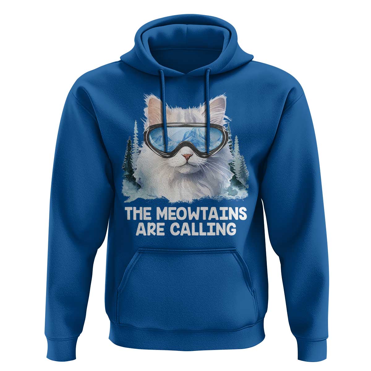 Funny Skiing Snowboarding Cat Hoodie The Meowtains Are Calling Ski Goggles
