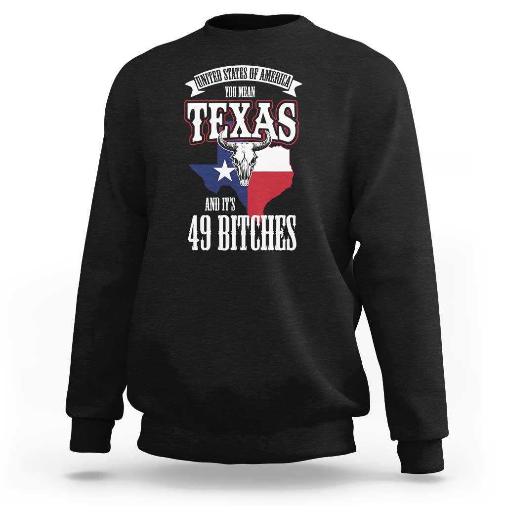 Funny American Texan Sweatshirt You Mean Texas And It's 49 Bitches TX Flag