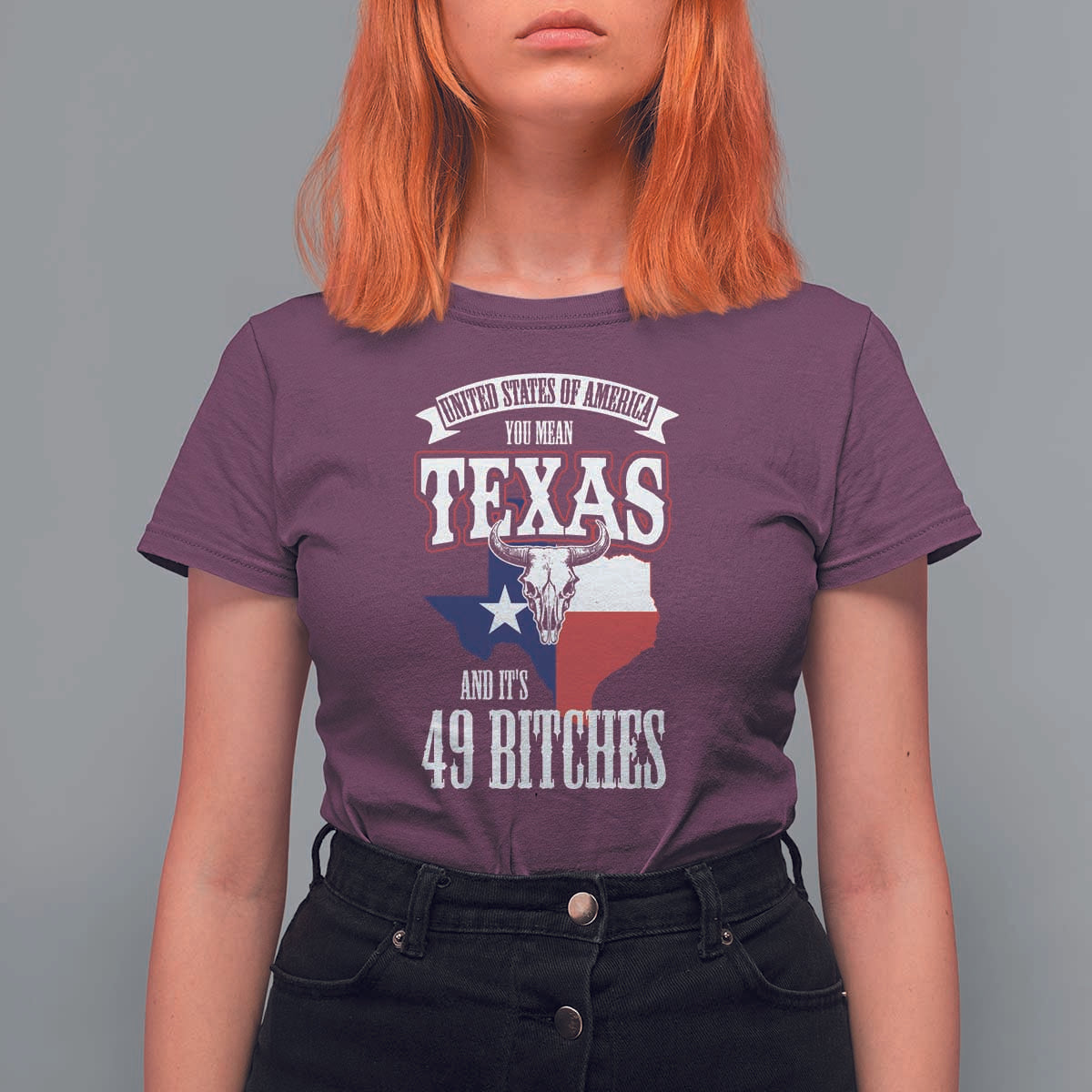 Funny American Texan T Shirt For Women You Mean Texas And It's 49 Bitches TX Flag