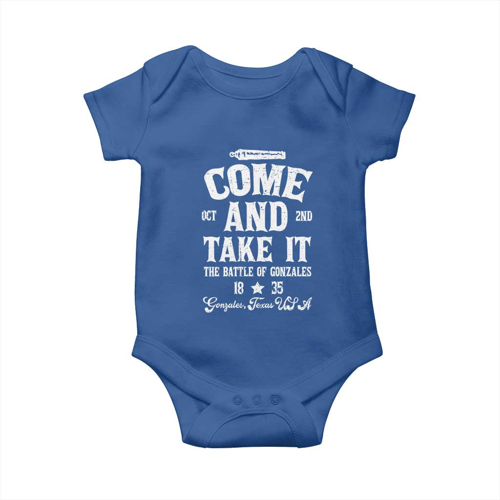 History Of Texas Baby Onesie Come And Take It The Battle Of Gonzales
